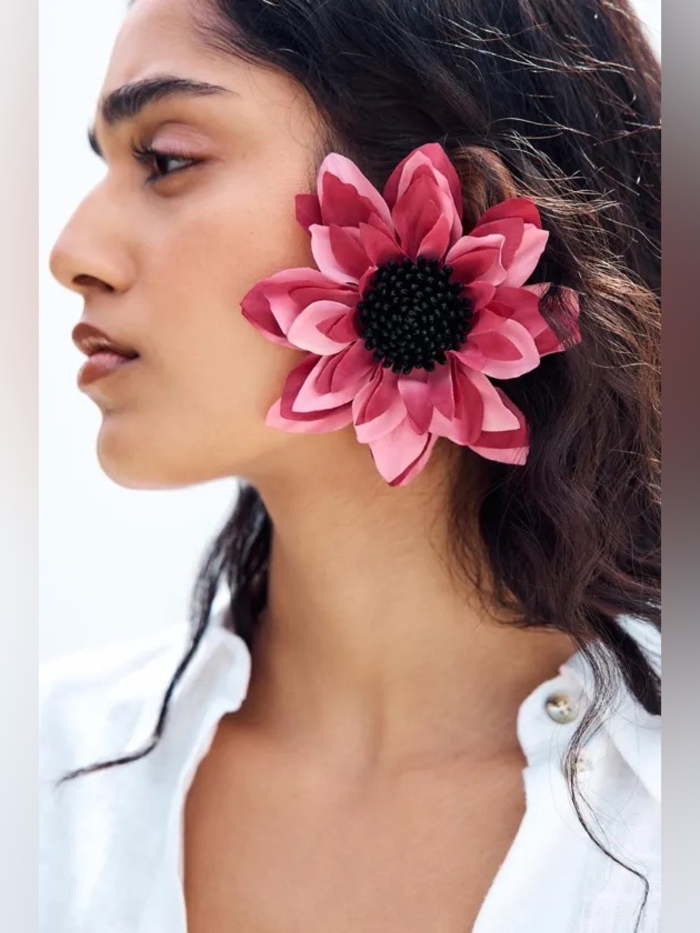 Zara Large Earrings With Contrasting Colors NWT PINK 4548/087/620